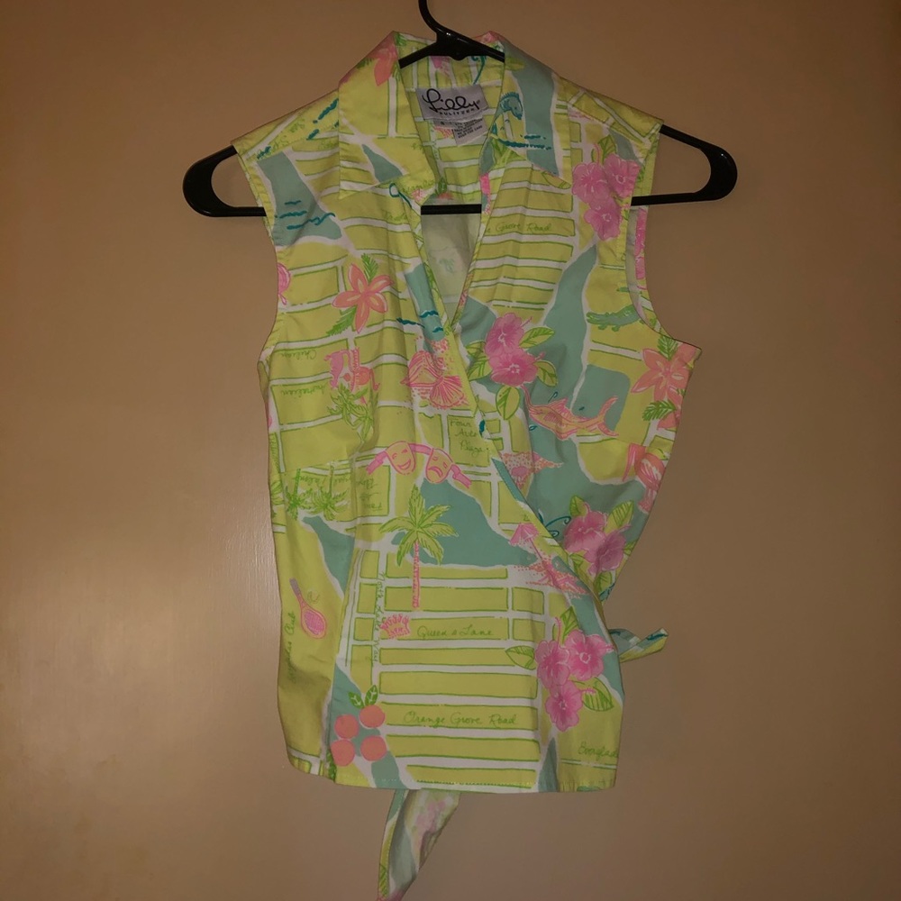 Lilly Pulitzer Sleeveless Tie Up Top Size 4